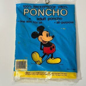 Disneyland Vintage 90s Waterproof Adult Poncho Yellow | One Size
